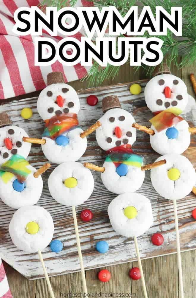 Snowman Donuts on a Stick