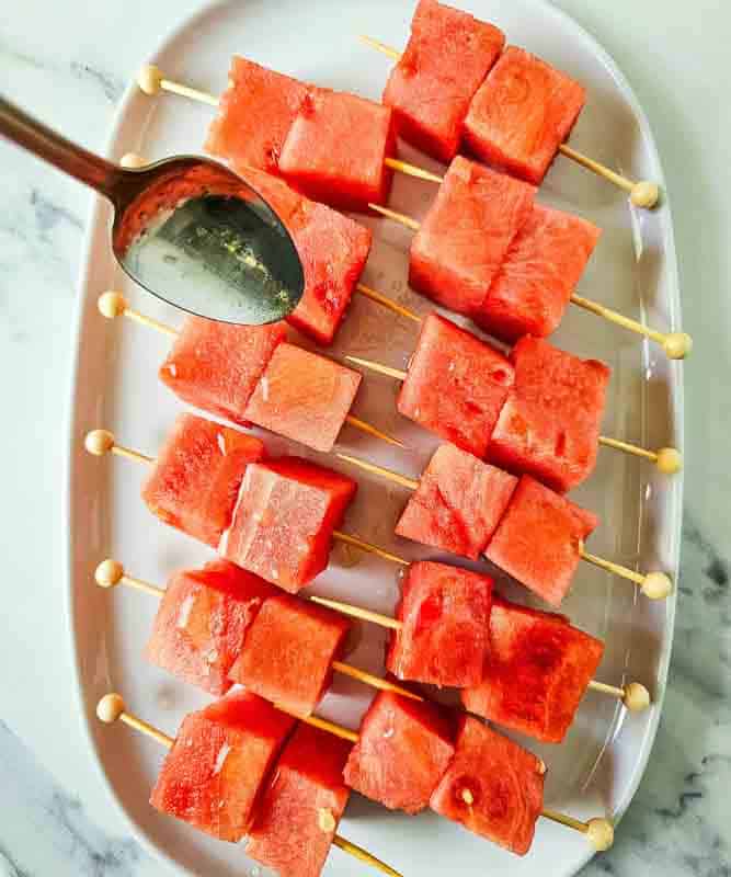 Watermelon Feta Skewers