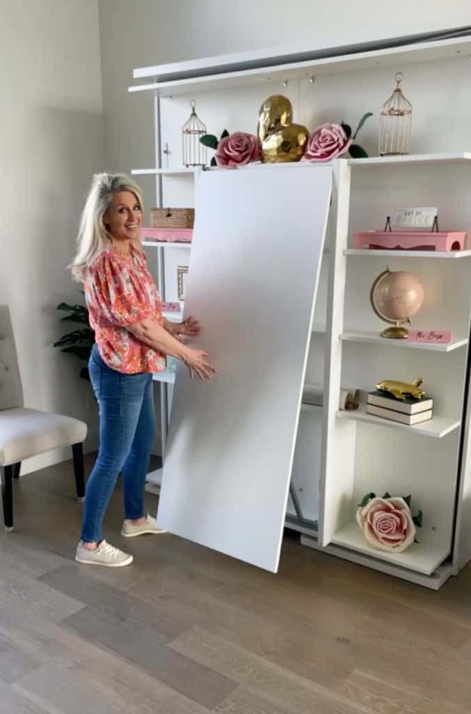 versatile Murphy bed bookcase. A simple spin converts a stylish bookcase into a welcoming bed – ideal for any room