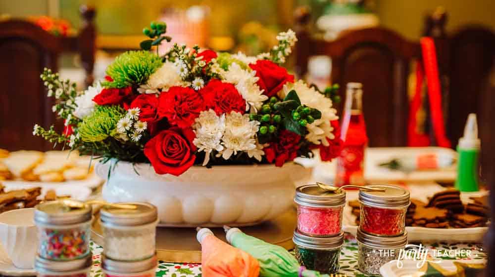 Christmas Cookie Decorating Party centerpiece