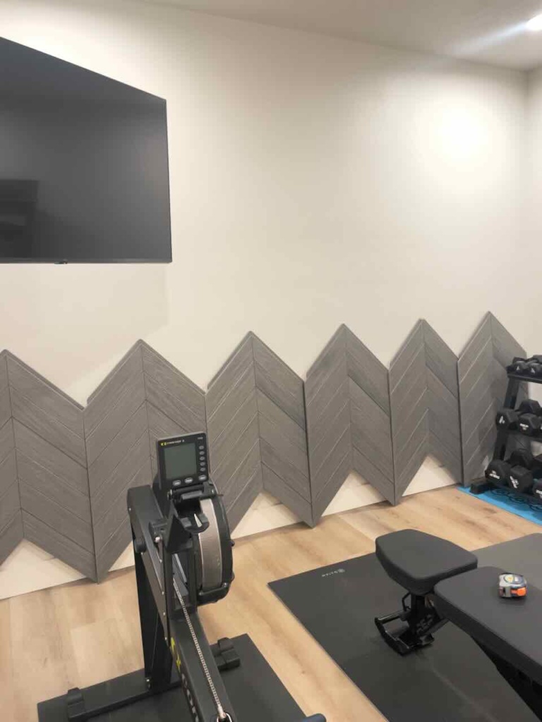 Home Gym Accent Wall install